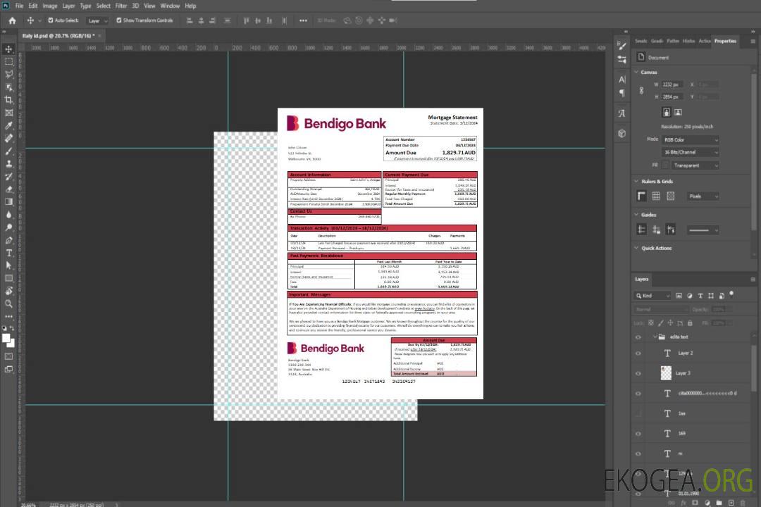 Australie Bendigo Bank relevé hypothécaire scr template Australie Bendigo Bank relevé hypothécaire scr template
